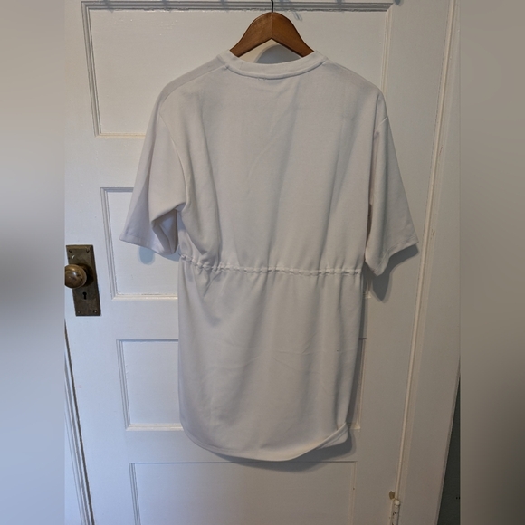 New Adidas Womens Dress White Short Sleeve Originals T Shirt Drawstring NWT - Picture 2 of 6